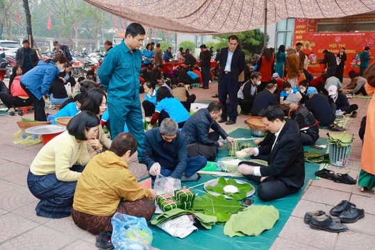 Lan tỏa nghĩa tình Xuân Bính Ngọ từ Hội thi gói bánh chưng khéo phường Dương Nội