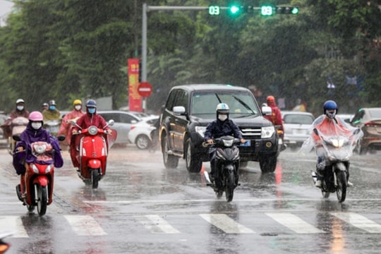 Bắc Bộ mưa rào, chiều và đêm rét đậm