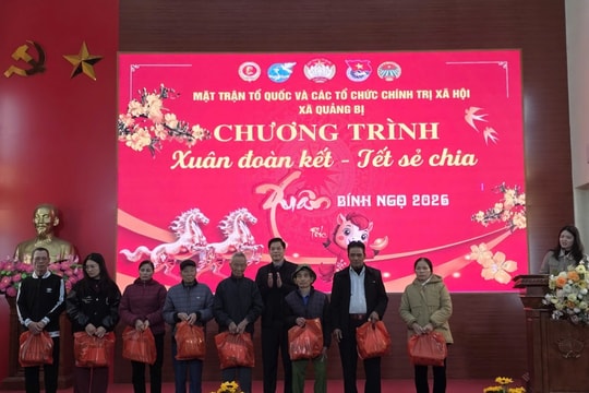 Chương trình  “Xuân đoàn kết – Tết sẻ chia” Xuân Bính Ngọ 2026 Mang Tết về với Nhân dân xã Quảng Bị