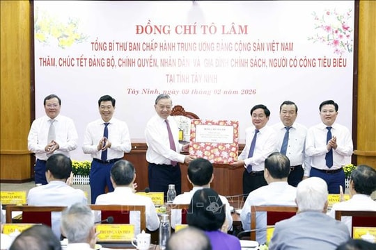 Tổng Bí thư Tô Lâm thăm, chúc Tết Đảng bộ, chính quyền, nhân dân tỉnh Tây Ninh