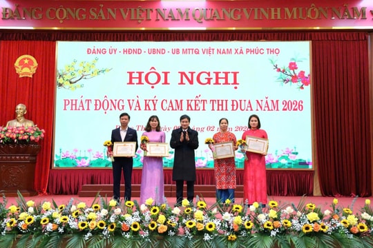 Xã Phúc Thọ phát động và ký giao ước thi đua năm 2026