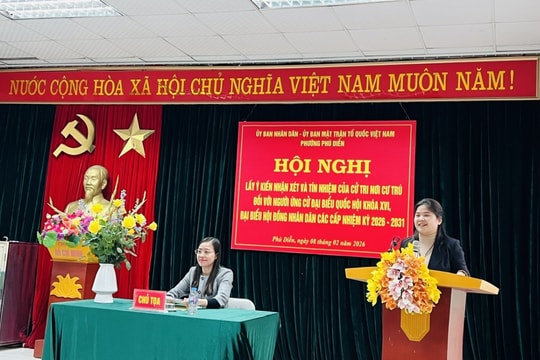 MTTQ Việt Nam phường Phú Diễn hoàn thành 100% việc lấy ý kiến, tín nhiệm của cử tri