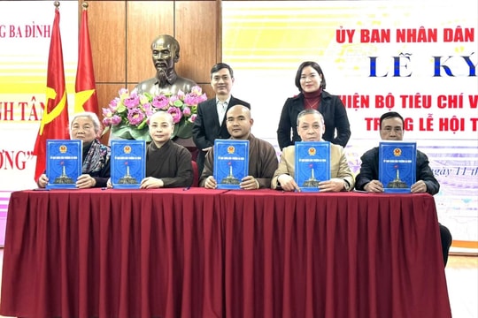 Phường Ba Đình: Ký kết tiêu chí môi trường văn hóa lễ hội truyền thống