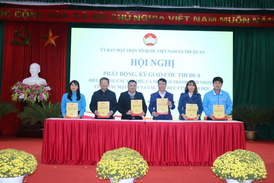  Ủy ban Mặt trật Tổ quốc xã Thuận An phát động, ký giao ước thi đua năm 2026