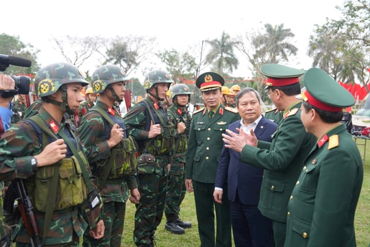 Chủ tịch UBND TP Hà Nội Vũ Đại Thắng thăm, chúc Tết xã Mê Linh, Tiểu đoàn Công binh 544
