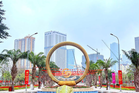 Công viên Cầu Giấy rực rỡ chào xuân