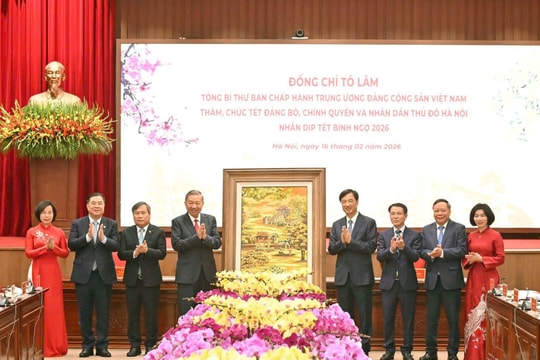 Tổng Bí thư Tô Lâm thăm, chúc Tết Đảng bộ, chính quyền, nhân dân Thủ đô Hà Nội