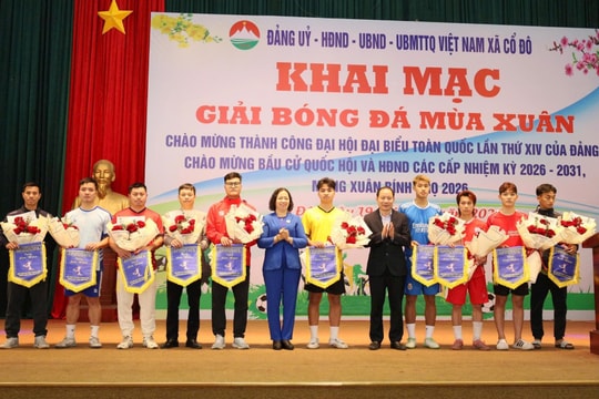 Xã Cổ Đô khai mạc Giải bóng đá nam thanh niên mùa xuân Bính Ngọ 2026