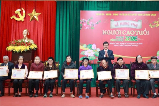 Xã Minh Châu mừng thọ người cao tuổi dịp xuân Bính Ngọ 2026