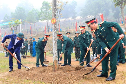 Điểm cầu Trung đoàn 692 - Bộ Tư lệnh Thủ đô: Trồng hơn 1.700 cây tại lễ phát động
