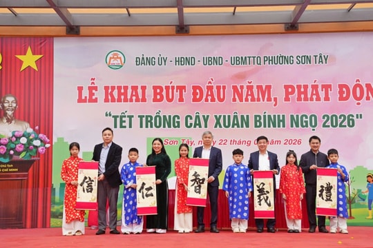 Sơn Tây: Tổ chức Lễ khai bút đầu năm, phát động Tết trồng cây Xuân Bính Ngọ