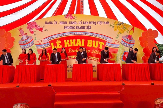 Phường Thanh Liệt khai bút đầu xuân, lan tỏa truyền thống hiếu học