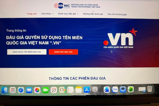 Lần đầu tiêu đấu giá tên miền hiếm 2 ký tự quốc gia “.vn”