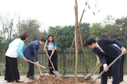 Cụm thi đua số 10 lan tỏa Tết trồng cây tại Phúc Thọ