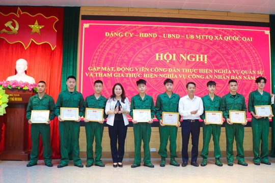 Quốc Oai có 50 tân binh sẵn sàng lên đường nhập ngũ