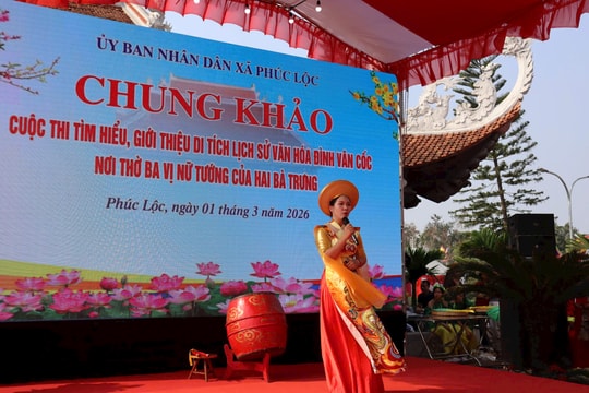 Chung khảo Hội thi tìm hiểu di tích lịch sử - văn hóa đình Vân Cốc, xã Phúc Lộc
