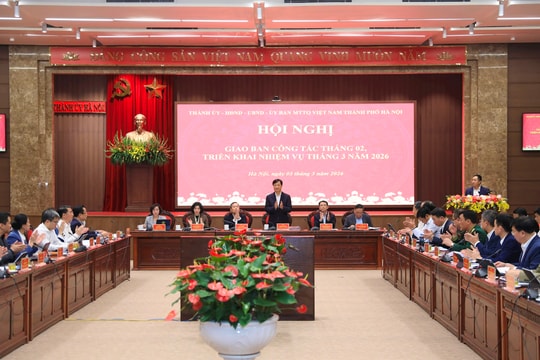 Hà Nội giao ban công tác tháng 2, triển khai nhiệm vụ trọng tâm tháng 3-2026