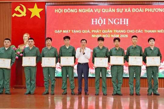 31 thanh niên xã Đoài Phương sẵn sàng lên đường nhập ngũ