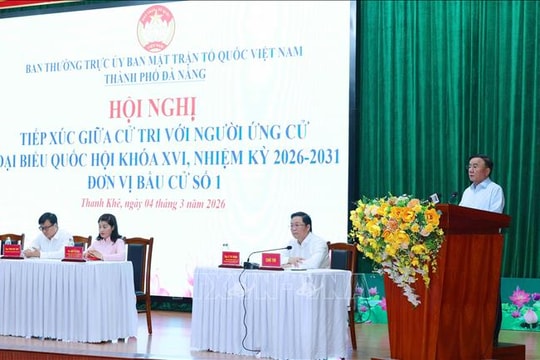 Thường trực Ban Bí thư Trần Cẩm Tú dự Hội nghị tiếp xúc giữa cử tri với người ứng cử đại biểu Quốc hội