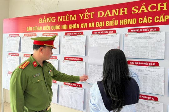 Công an phường Tương Mai tích cực triển khai nhiệm vụ phục vụ ngày bầu cử