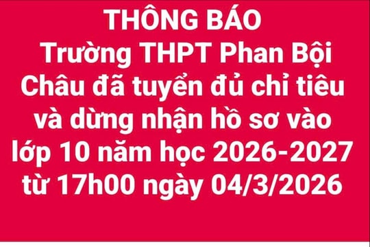 Trường THPT Phan Bội Châu dừng nhận hồ sơ trực tiếp, trả phí ghi danh