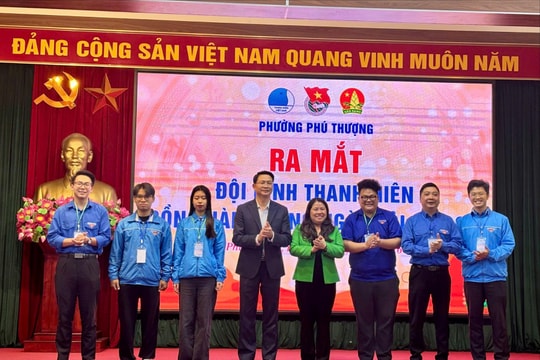 Phường Phú Thượng ra mắt Đội hình thanh niên đồng hành cùng ngày hội bầu cử
