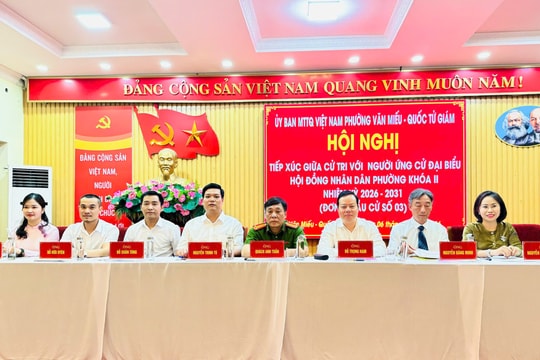 Ứng cử viên đại biểu HĐND phường Văn Miếu - Quốc Tử Giám tiếp xúc cử tri