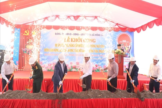 Xã Hồng Vân khởi công 3 công trình hạ tầng chào mừng ngày bầu cử
