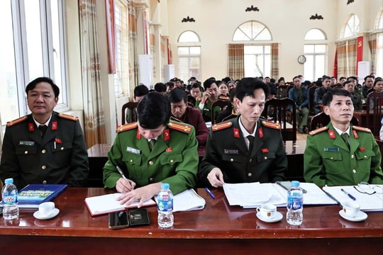 Công an xã Hoà Xá triển khai phương án bảo đảm an ninh trật tự phục vụ bầu cử