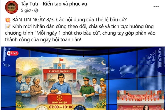 Tây Tựu lan tỏa thông tin bầu cử bằng công nghệ số