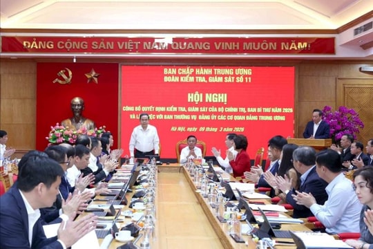 Công bố quyết định kiểm tra, giám sát đối với Ban Thường vụ Đảng ủy các cơ quan Đảng Trung ương