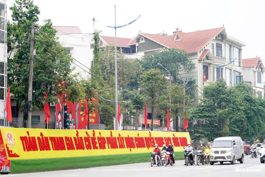 Phường Chương Mỹ rực rỡ cờ hoa hướng tới Ngày bầu cử