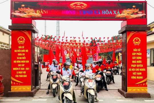 Hòa Xá tổ chức hội thi tuyên truyền lưu động chào mừng bầu cử