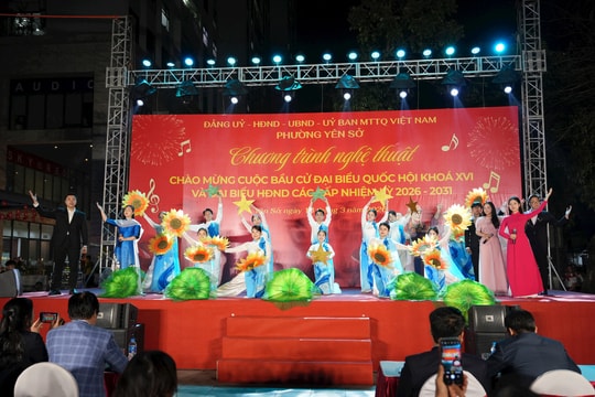 Phường Yên Sở tổ chức chương trình nghệ thuật chào mừng ngày bầu cử