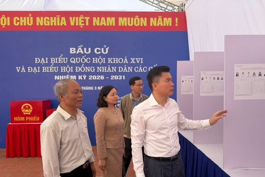 Chủ tịch UBND phường Ô Chợ Dừa kiểm tra công tác chuẩn bị bầu cử