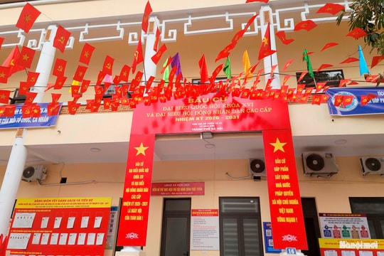 Xã Hoài Đức trang hoàng rực rỡ chào đón ngày hội non sông