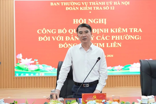 Công bố quyết định kiểm tra đối với Đảng ủy các phường Đống Đa, Kim Liên