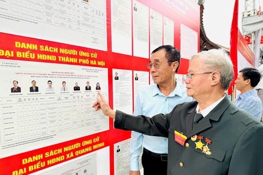 Khu vực bỏ phiếu số 29 xã Quang Minh sẵn sàng cho ngày hội bầu cử
