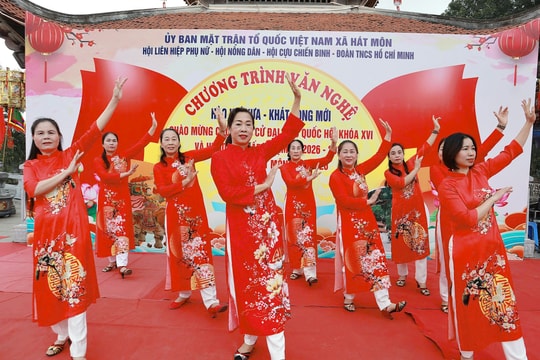 Xã Hát Môn tổ chức văn nghệ chào mừng ngày bầu cử