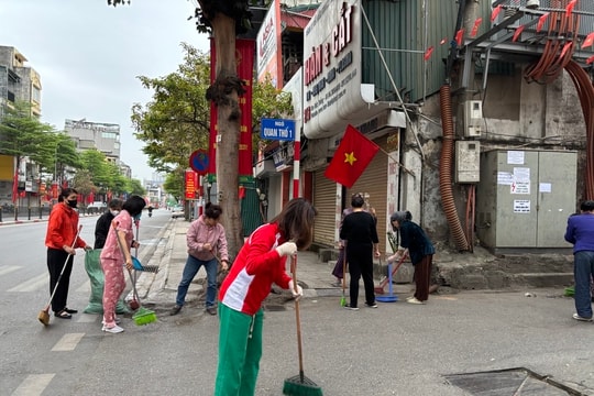 Phường Ô Chợ Dừa tổng vệ sinh môi trường phục vụ bầu cử