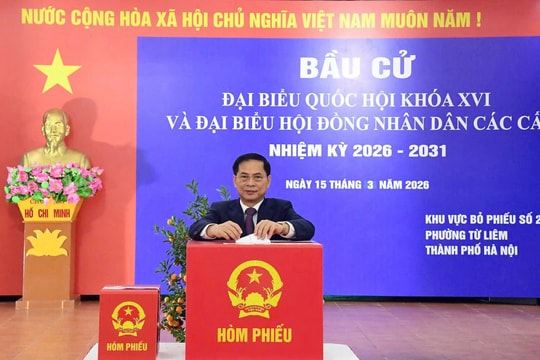 Phường Từ Liêm: Nhiều cử tri hoàn thành việc bỏ phiếu bầu cử