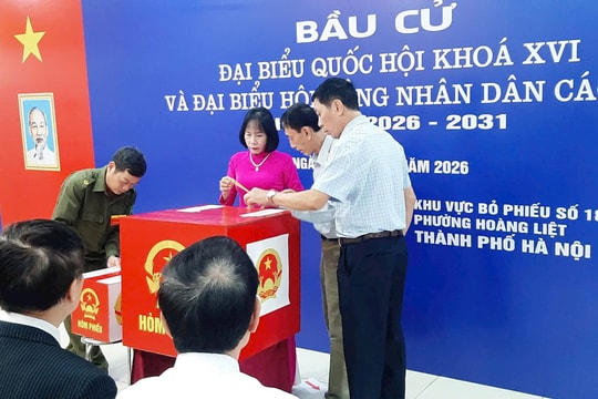 Phường Hoàng Liệt: 100% cử tri đã hoàn thành bầu cử