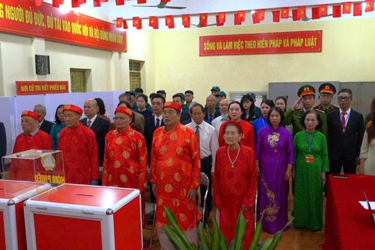 Không khí ngày hội non sông tại xã Thanh Trì