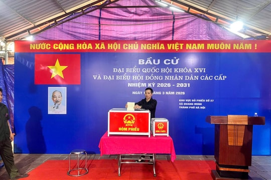 Gần 42 nghìn cử tri tại xã Quang Minh đã tham gia bỏ phiếu, đạt 98,94%