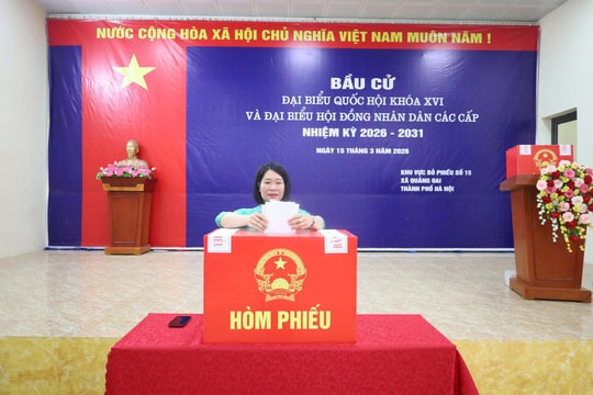 Quảng Oai: Cử tri nô nức đi bầu cử đại biểu Quốc hội và HĐND các cấp