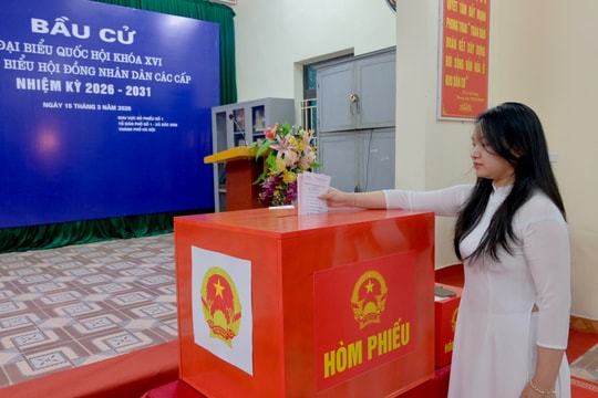 Xã Sóc Sơn: Nhiều điểm bầu cử có 100% cử tri hoàn thành việc bỏ phiếu