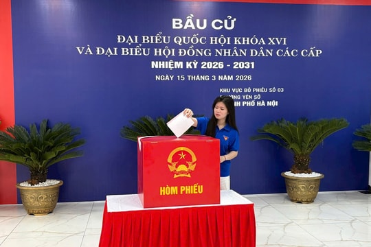 Tính đến trưa 15-3, phường Yên Sở đã có trên 80% cử tri tham gia bầu cử