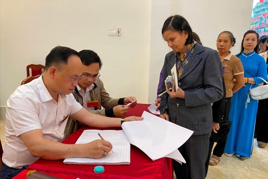 Xã Phúc Thịnh: 4 khu vực hoàn thành 100% cử tri bỏ phiếu
