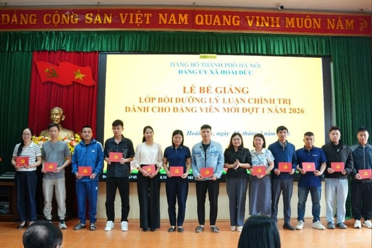 130 đảng viên mới xã Hoài Đức, Dương Hòa, An Khánh, Sơn Đồng hoàn thành bồi dưỡng lý luận chính trị