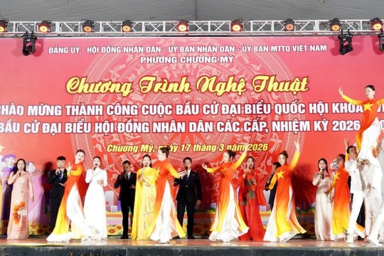 Phường Chương Mỹ chào mừng thành công bầu cử nhiệm kỳ 2026-2031